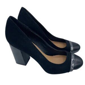 Calvin Klein Carlia Black Block Heels Size 8.5 Pre Owned Great Condition